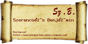 Szerencsés Benjámin névjegykártya
