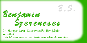 benjamin szerencses business card